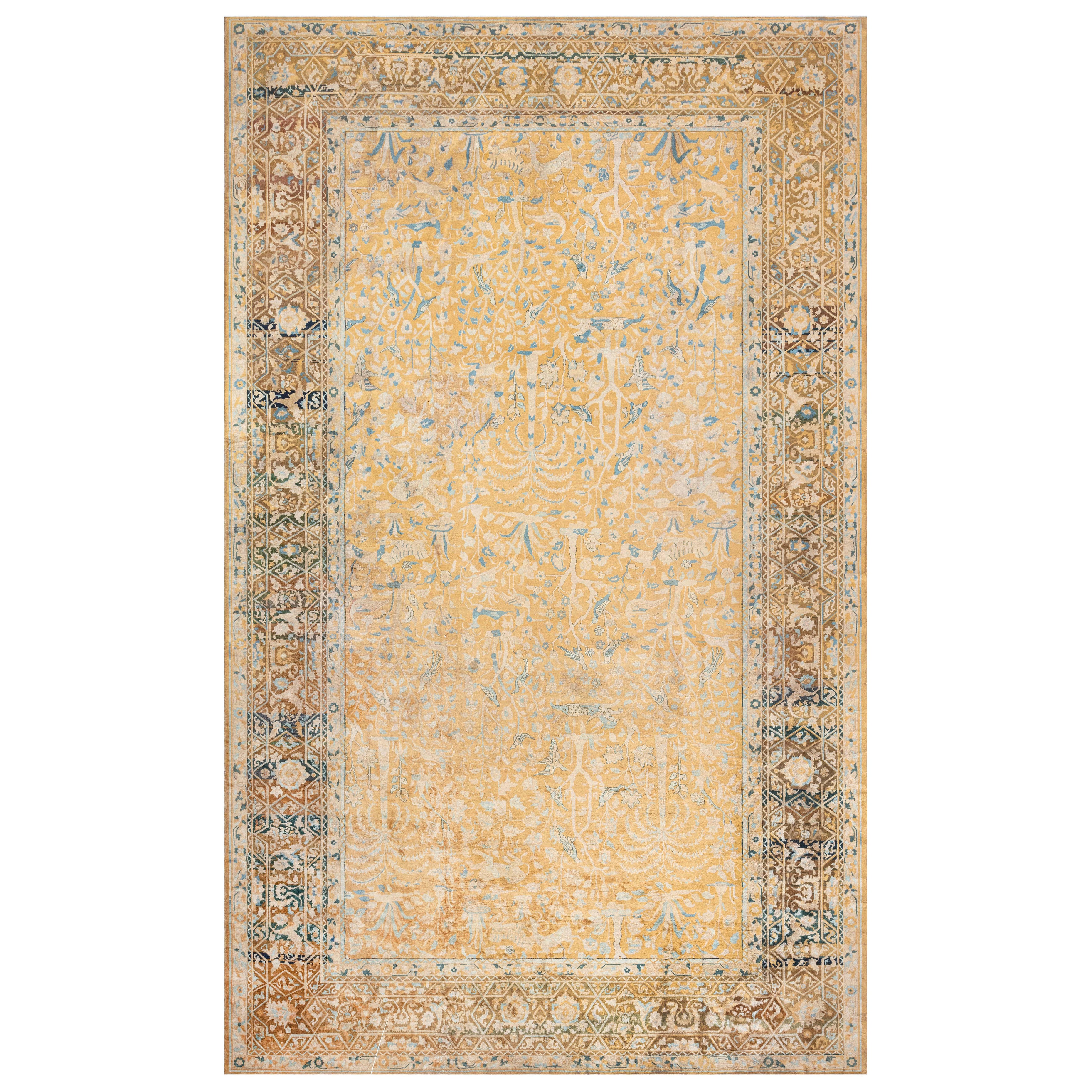 Doris Leslie Blau Authentic Indian Animal Design Handmade Wool Carpet