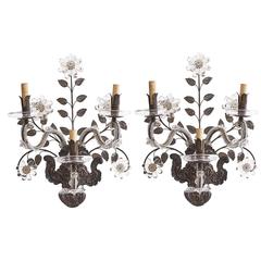 Pair of Italian Sconces in the Style of Bagues, circa 1930