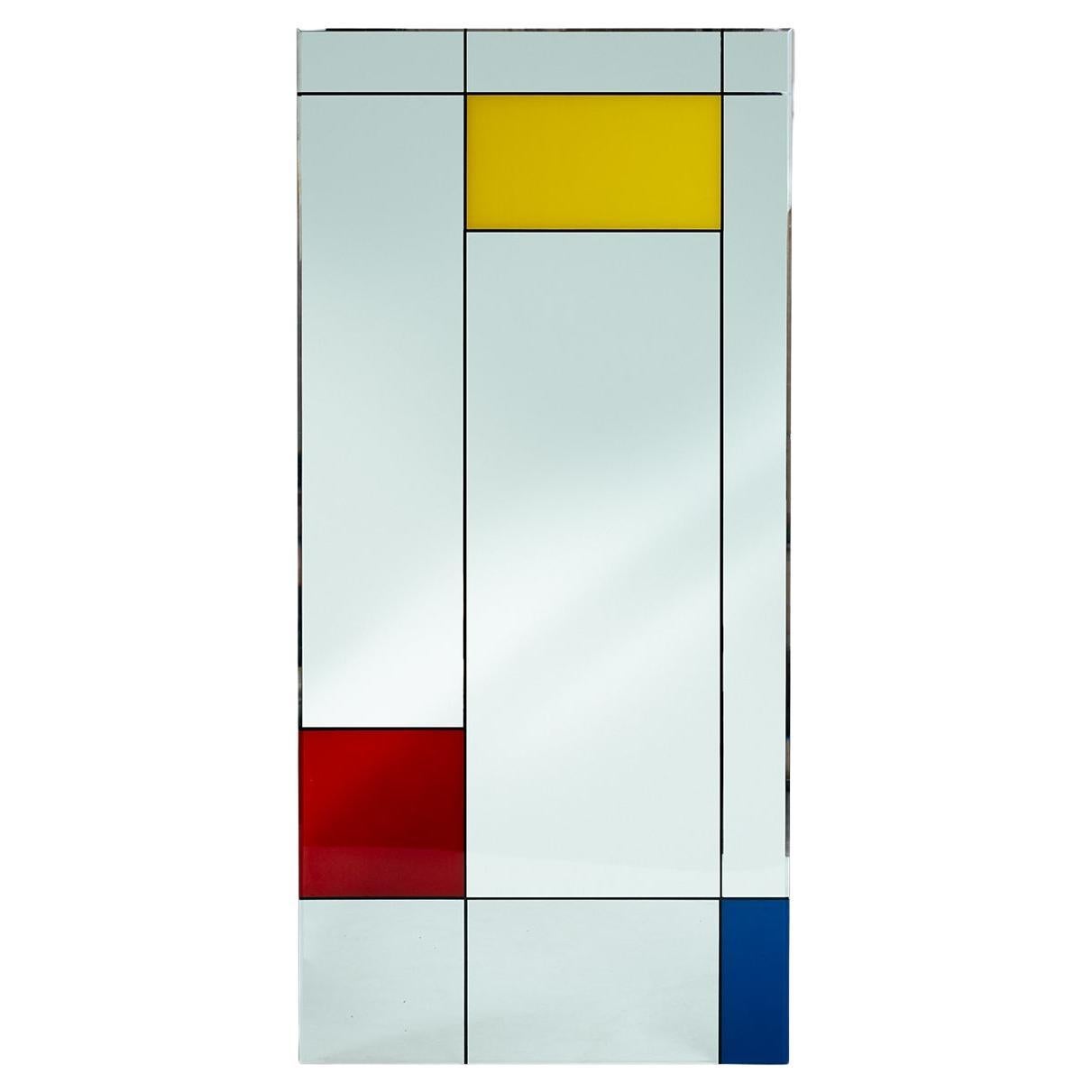 Art Piet Mondriaan square wall mirror by Rimadesio  Italy, 1980s