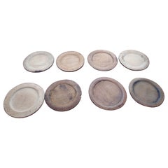 19th Century Swedish  genuine rustic Collection of 8 wooden plates