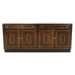 Romweber Hollywood Regency Sideboard-Anrichte aus Wurzelholz und Messing, Mid-Century Hollywood Regency