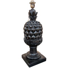 Lampe décorative des années 1970 avec base en forme d'ananas noir