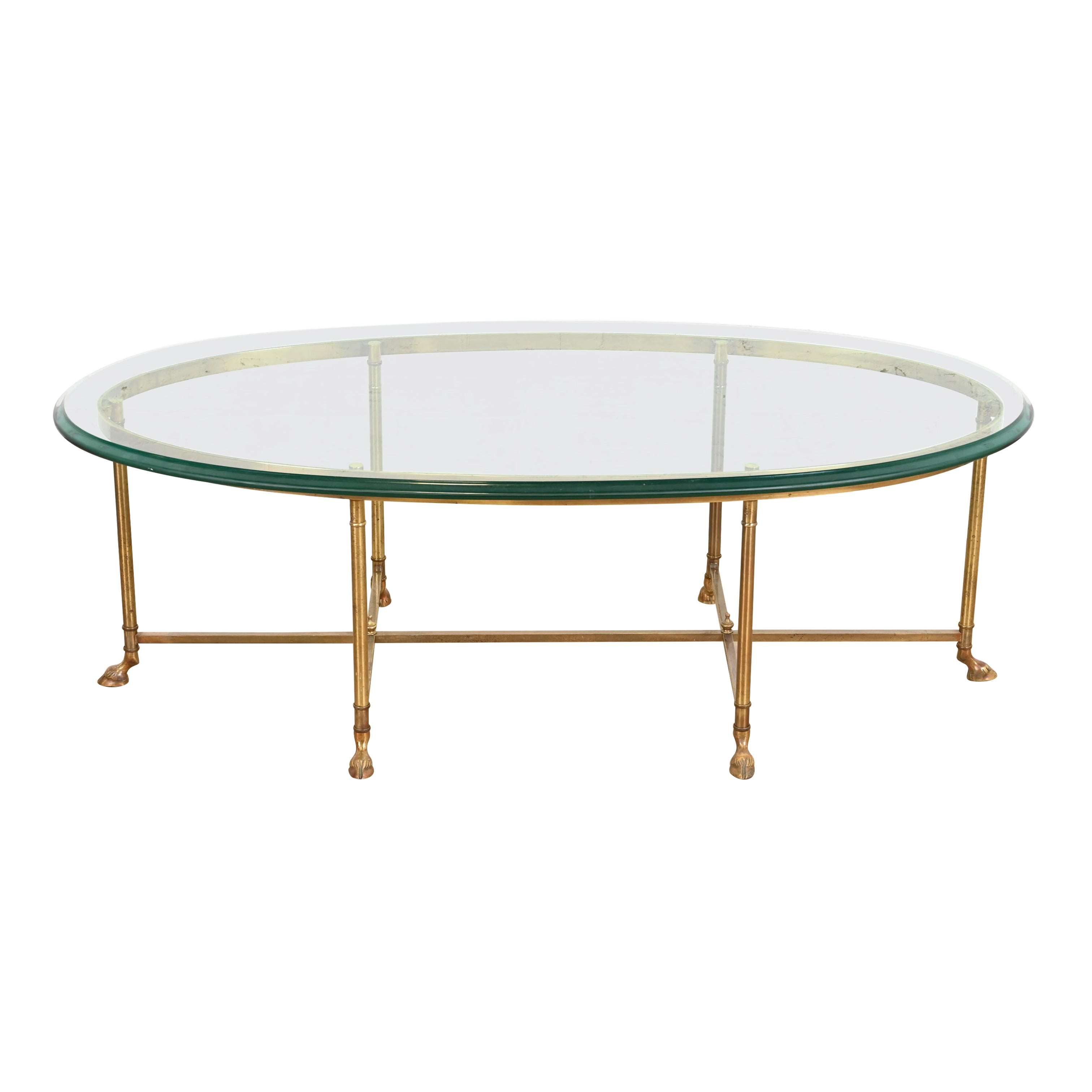 Labarge Hollywood-Regency-Cocktailtisch aus Messing und Glas mit Kapuze mit Flügeln, um 1960