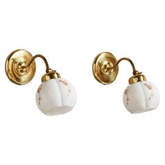 Ivars, Wall Lights, Brass, Glass, Sweden, 1960s