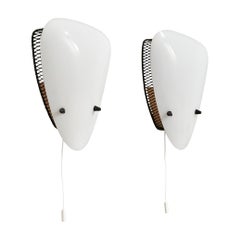 Italian Designer, Wall Lights, Metal, Acrylic, Italy, 1960s