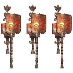 1920s Spanish Revival Sconces with New Mica Priced Each