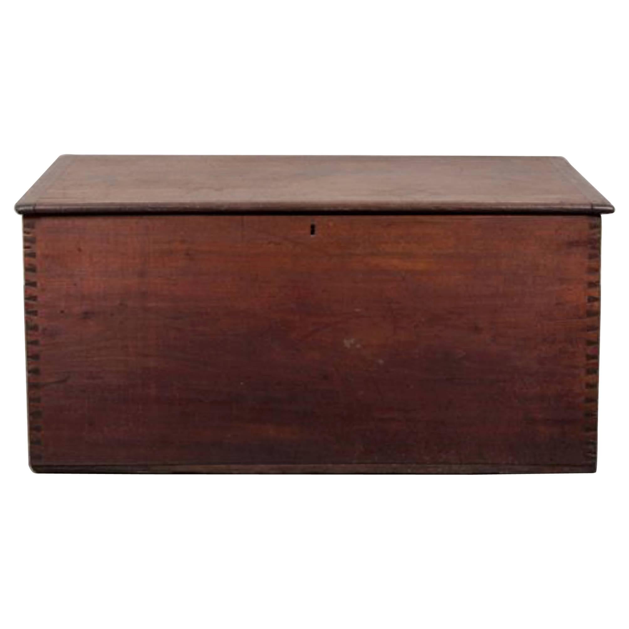 Handsome Mahogany Blanket Chest, Hand Dovetailed Corners and Lovely Color For Sale