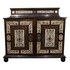 18th Century Italian Bargueño made of ebony wood and inlay