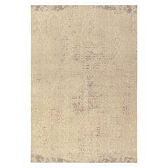 Rug & Kilim's Distressed Style Modern Rug in Beige, Gray Abstract Pattern