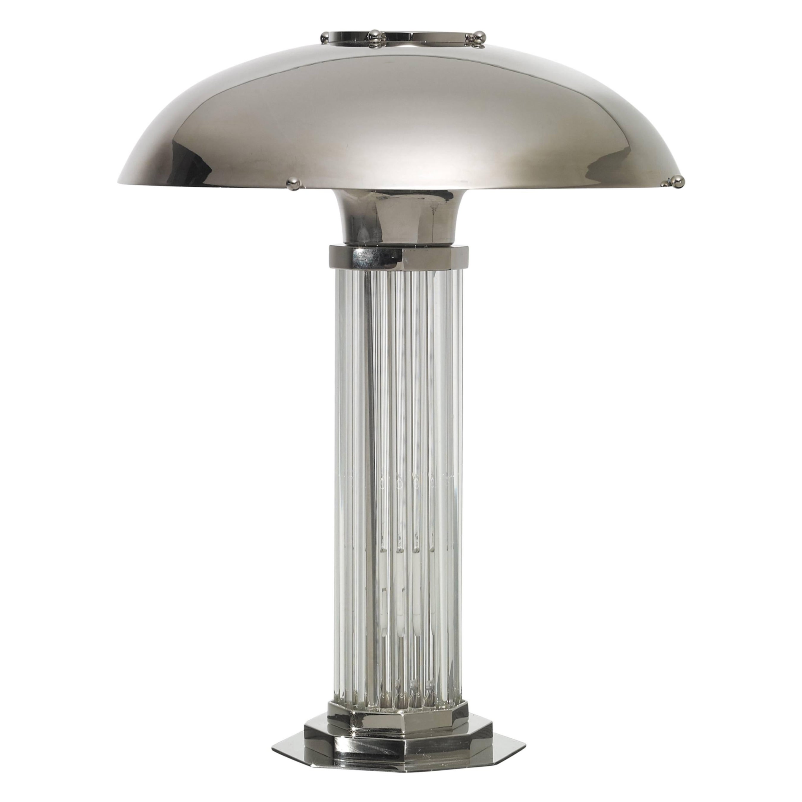 Art Deco Table Lamp with nickel finish