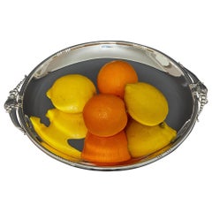 Round Art Nouveau American sterling silver serving tray