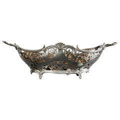 Two-handled Edwardian pierced silver bowl
