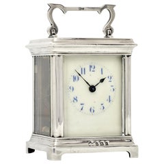 Reloj de carruaje eduardiano de plata