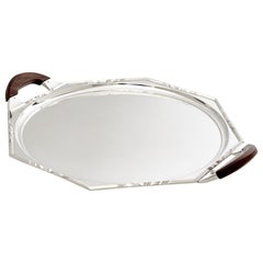 Signed octagonal Art Deco silver serving tray