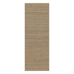 Rug & Kilim's Modern Hempe Flatweave Runner Rug in Beige-Brown Tones (Tapis de course moderne en chanvre tissé à plat dans les tons beige et marron)