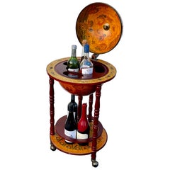Italian Mid-Century Modern Globe Zodiac Bar Cart