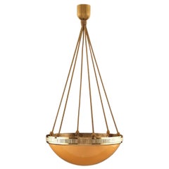 "Elpos" Colored Opaline Glass Chandelier with Passement
