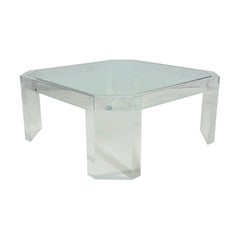 Lucite & Glass Coffee Table by Charles Hollis Jones, USA 1970's