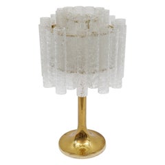 Awesome Tischlampe von Doria Leuchten mit 34 Eisglasröhren, 1960er Jahre, Deutschland
