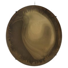 Espejo circular cóncavo de bronce envejecido