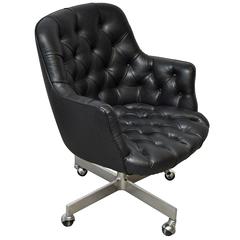Edward Wormley Tufted Leather Desk Chair