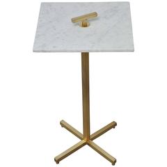 Italian Marble and Brass Drink Table