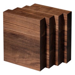 Solid Walnut Brutalist Side Table - Cadence by Mokko
