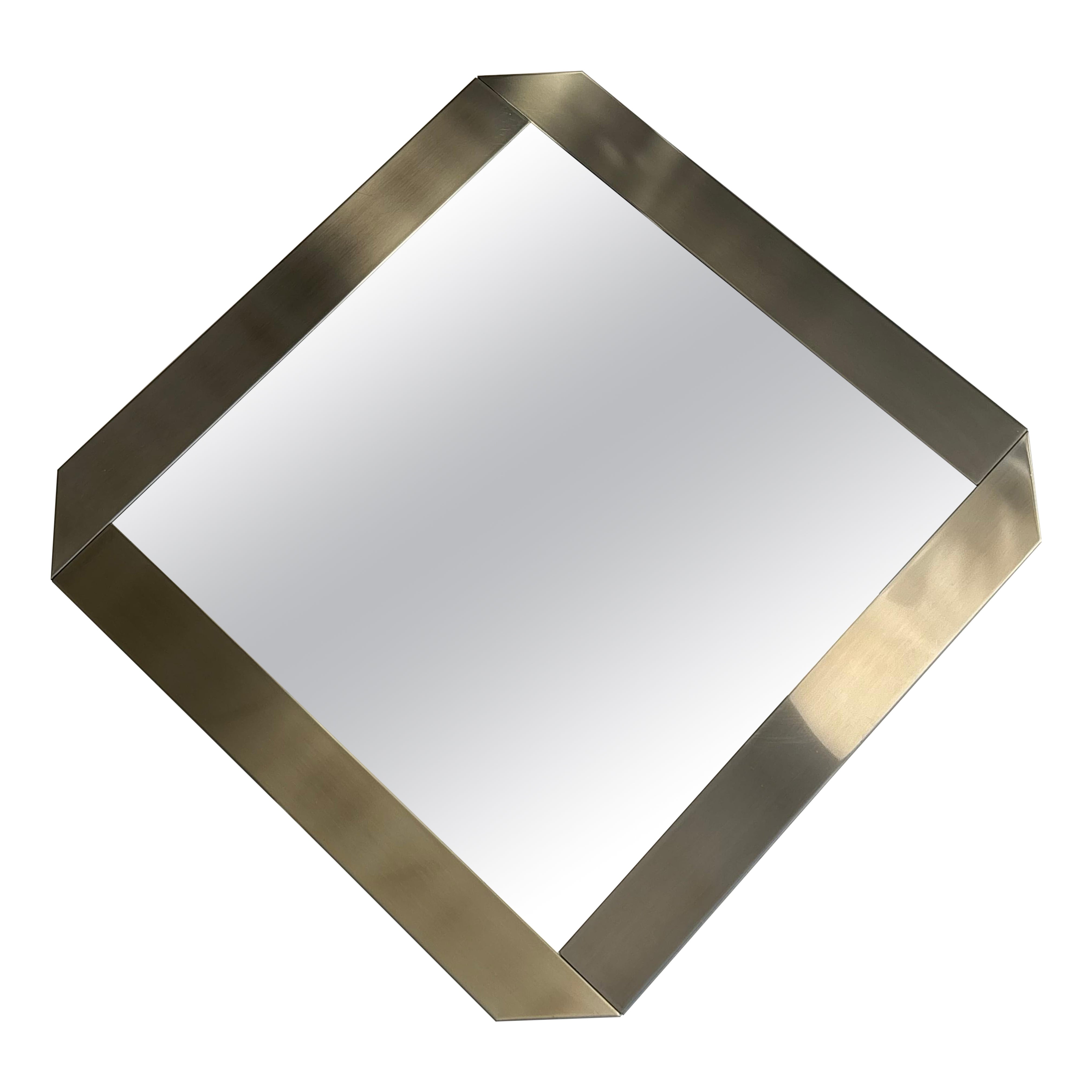 Chrome frame wall mirror, Valenti, 1970s