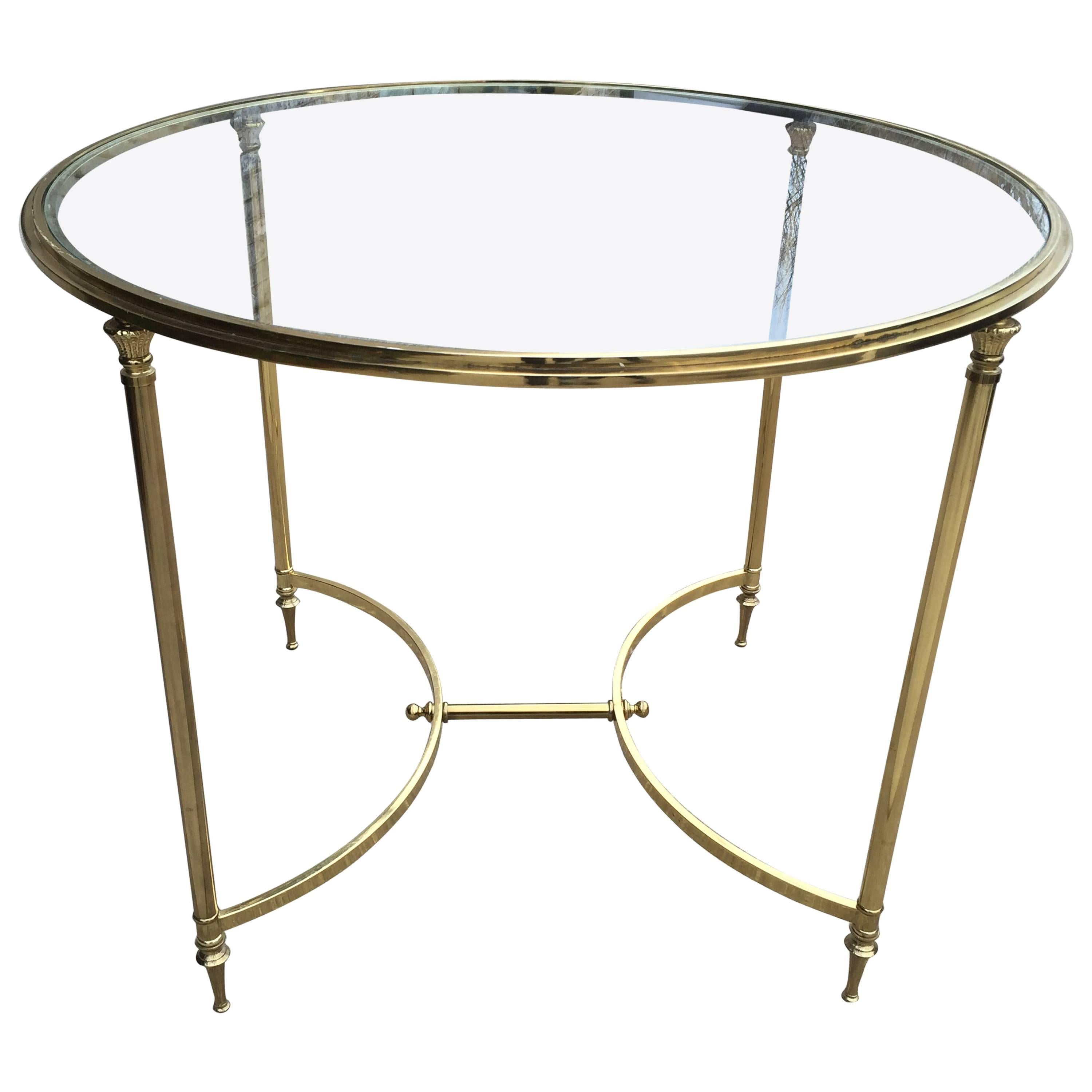 Oversized Brass Directoire Style Gueridon Table Style of Maison Jansen 