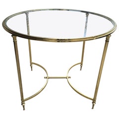 Tavolo Gueridon in ottone sovradimensionato in stile Directoire della Maison Jansen