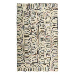 Antique Hooked Rug with Abstract Multicolor Patterns  Rug & Kilim