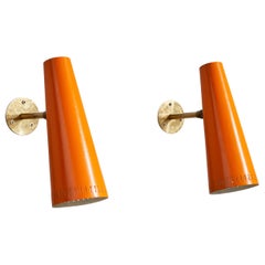 Italian Designer, Wall Lights, Brass, Metal, Italy, 1950s