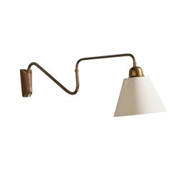 Uppsala Armaturfabrik, Applique, Ottone, Metallo, Tessuto, Svezia, anni '40