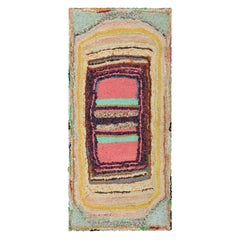 Antique Hooked Rug With Polychromatic Geometric Patterns  Rug & Kilim
