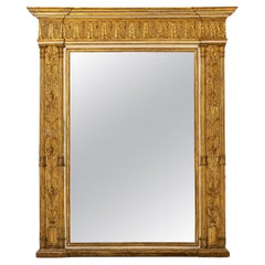 Großer italienischer Giltwood-Spiegel des 19.