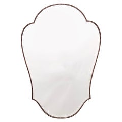 Vintage Messing Shield Shaped Beveled Wandspiegel, Italien