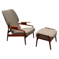 Midcentury Danish Modern Lounge Chair + Ottoman - John Boné für Advance Design