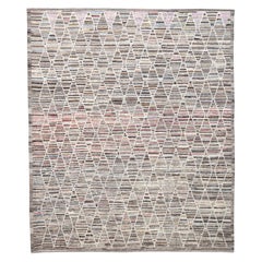 Tapis géométrique moderne multicolore 11'7''x13'8'' vers 2020