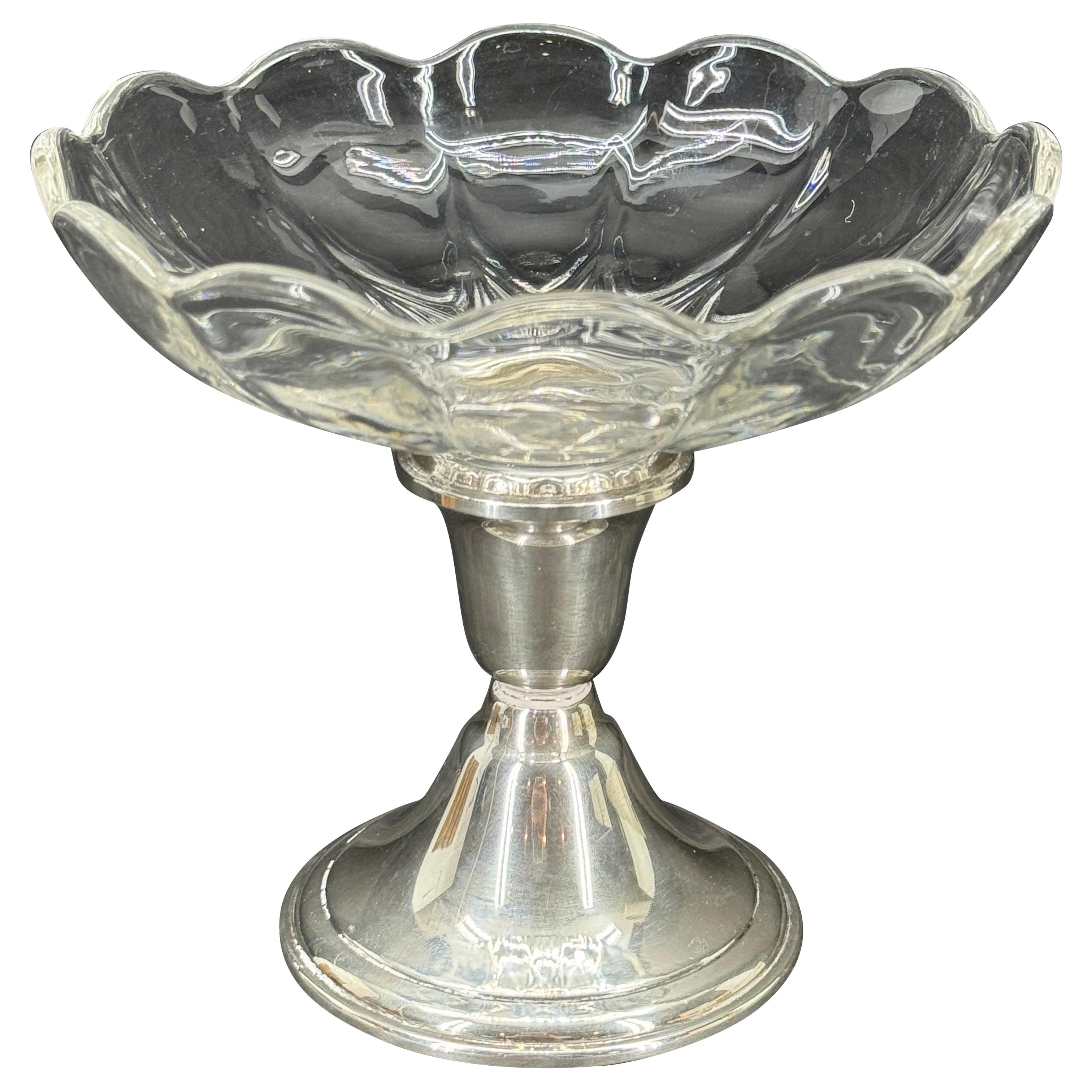 Newport Sterling Silver and Glass Compote Centerpiece