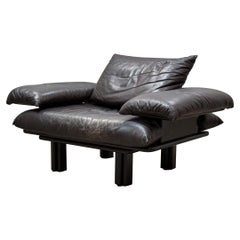 Vintage Post Modern Leather Lounge Chair by Matti Halme for Polardesign