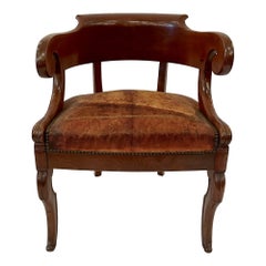 Antigua Silla de Escritorio de Caoba de la Época Imperio Francesa, Circa 1810-1820.