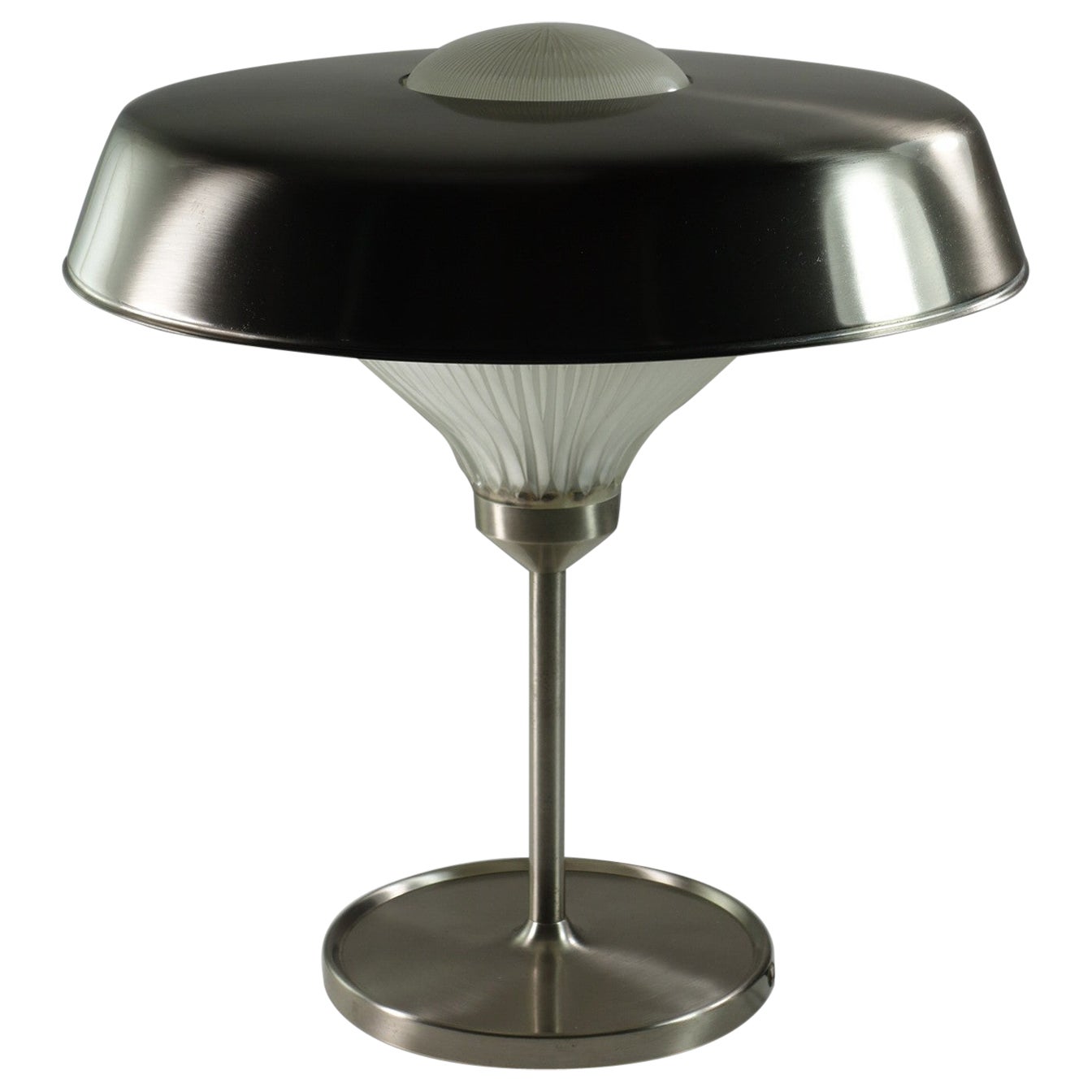 1960 Ro Studio Bbpr Artemide Lampada da Tavolo in Nichel Metallo Vetro di Design Italiano