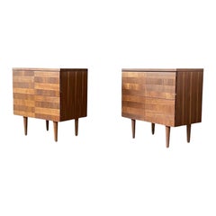 Newly Refinished - Pair of Mid-Century Modern Walnut Night Stands