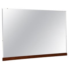 Mid-Century Modern Wall Hanging Walnut Accent Mirror