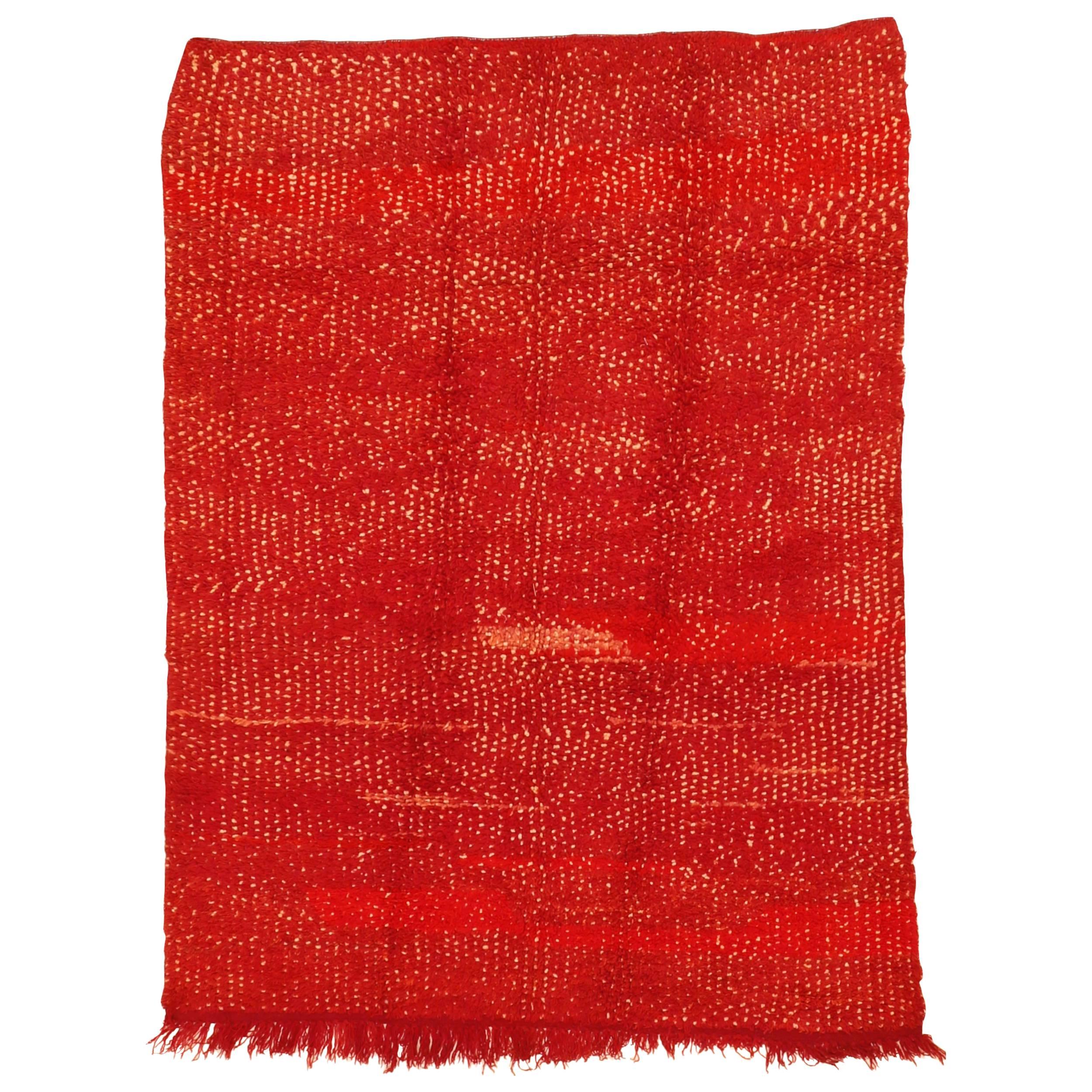 Vintage Moroccan Berber Textured Rug For Sale