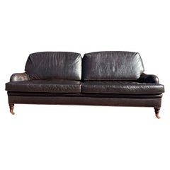 Early 21st  Century Custom Bespoke george  Smith Style Brown Leather Sofa