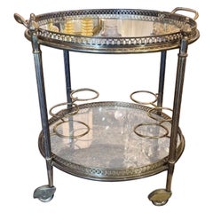 Vintage French Round Brass Drink Table
