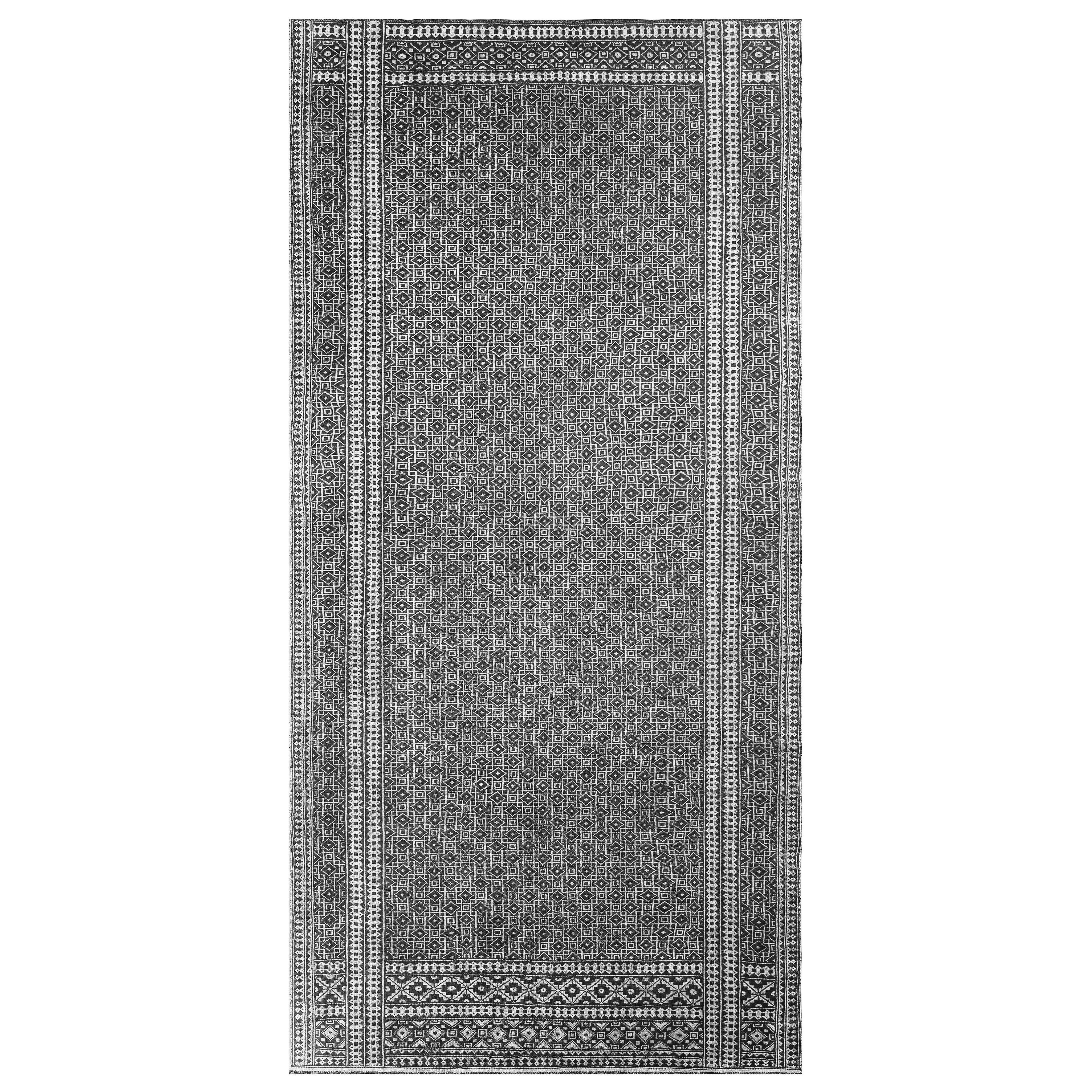 Doris Leslie Blau Antique Indian Agra Geometric Double Sided Rug For Sale