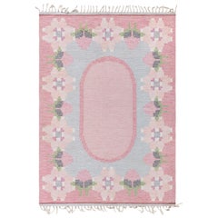 Doris Leslie Blau Vintage Schwedisch Flach gewebt von Ingegerd Silow