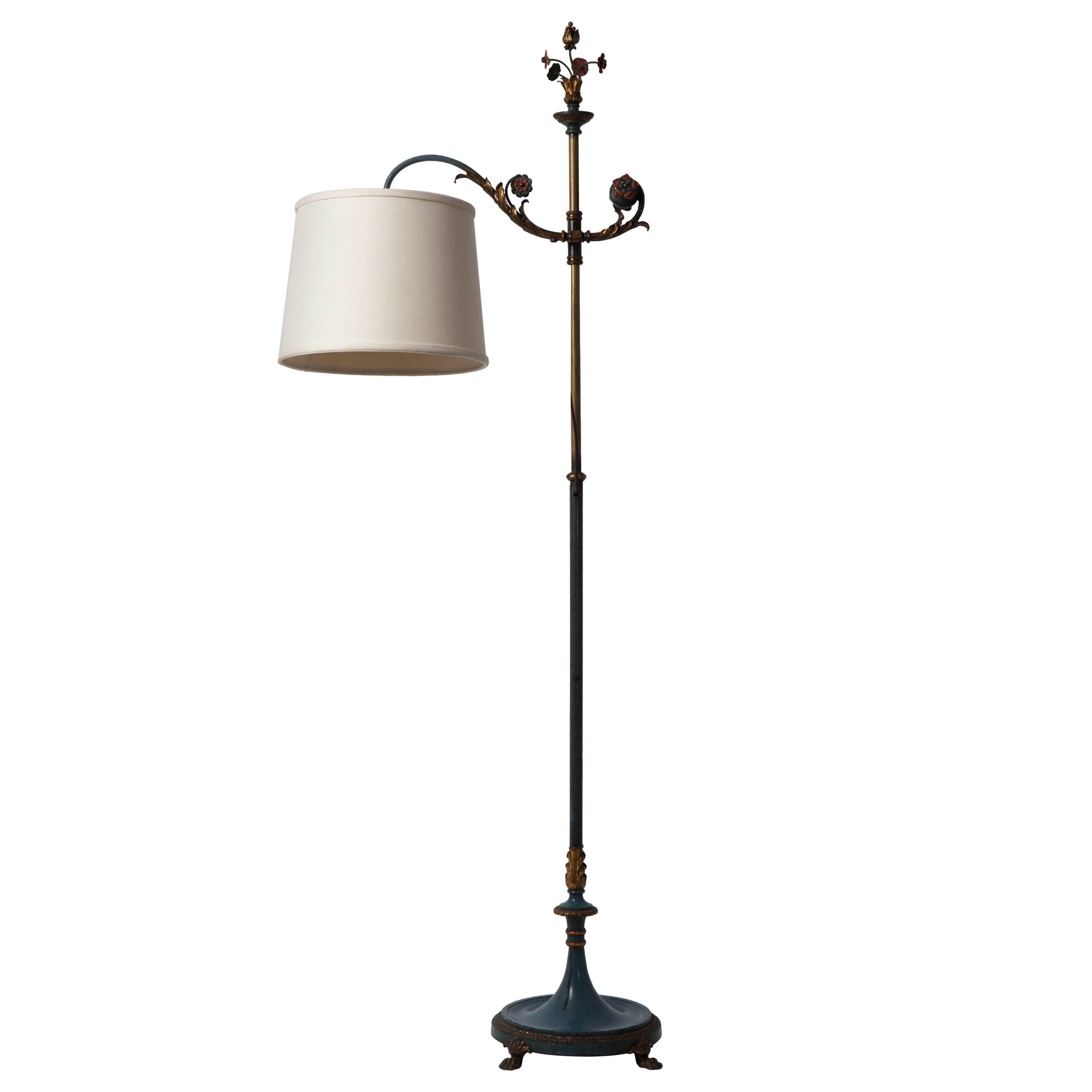 Sterling Bronze Co. Bridge-Arm Bronze Floor Lamp, Circa 1910